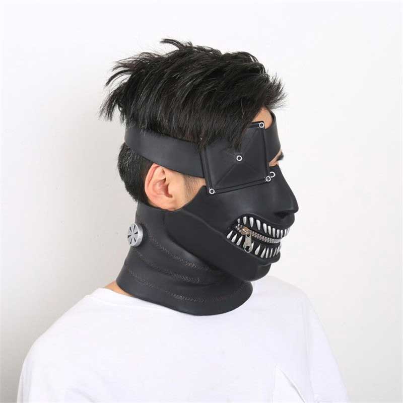 Máscas más nuevas Mascaras de Kaneki Ken máscaras PVC Cremallera ajustable Cosplay Fresco Máscaras de Halloween Party Props