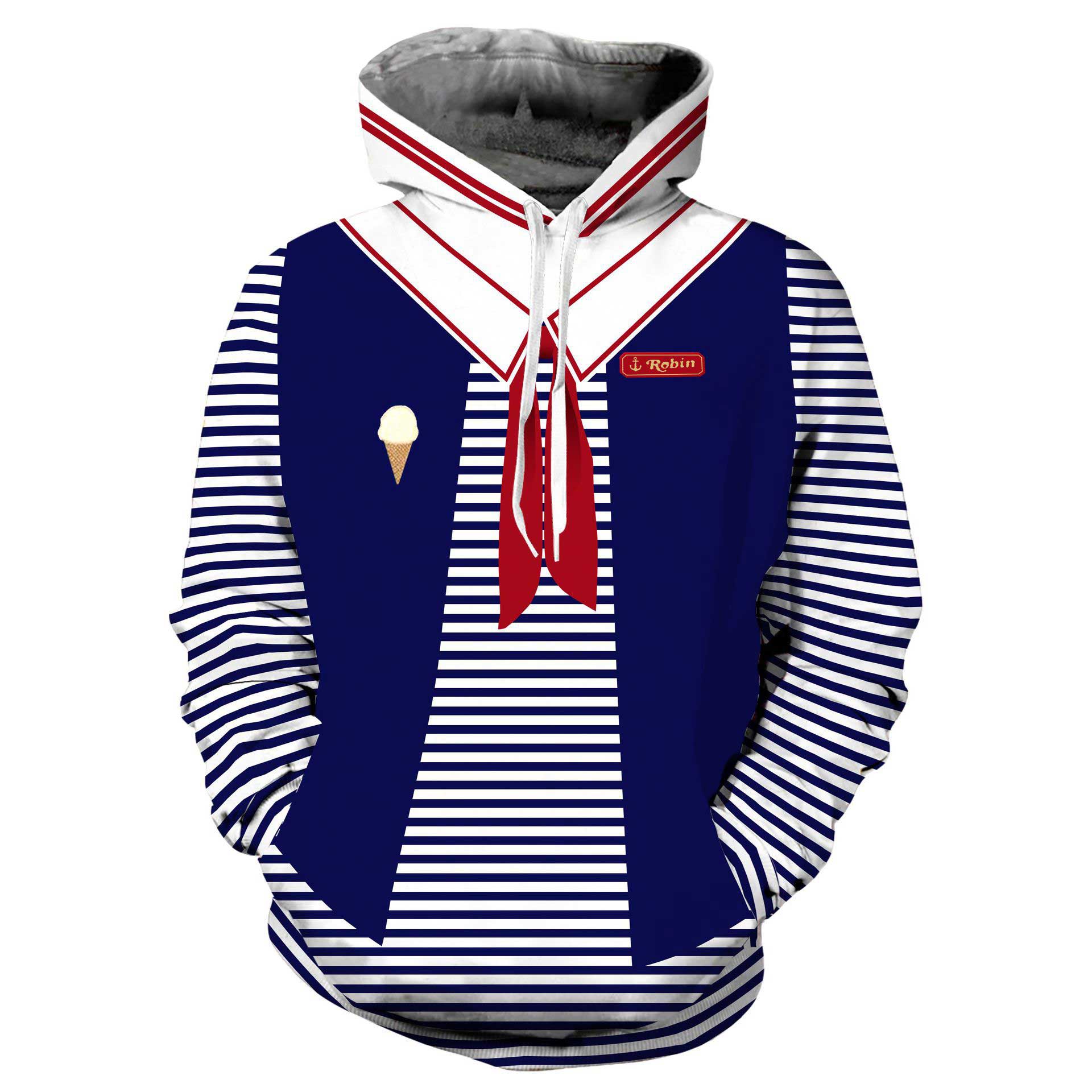 Robin Scoops Ahoy Hoodie para las cosas extrañas Temporada 3 Popular TV Cosplay disfraces de Halloween