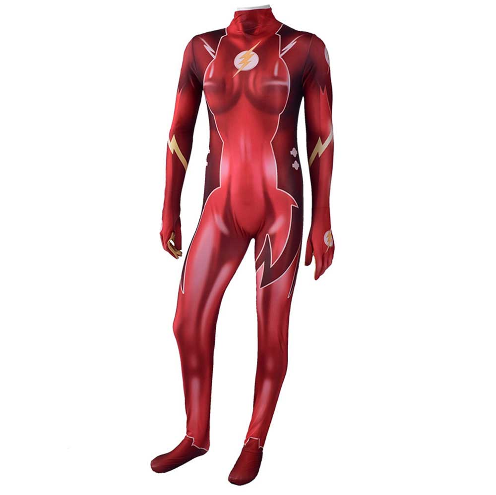 La Mujer de flash impresión del traje de Cosplay 3D Mujer super héroe Zentai
