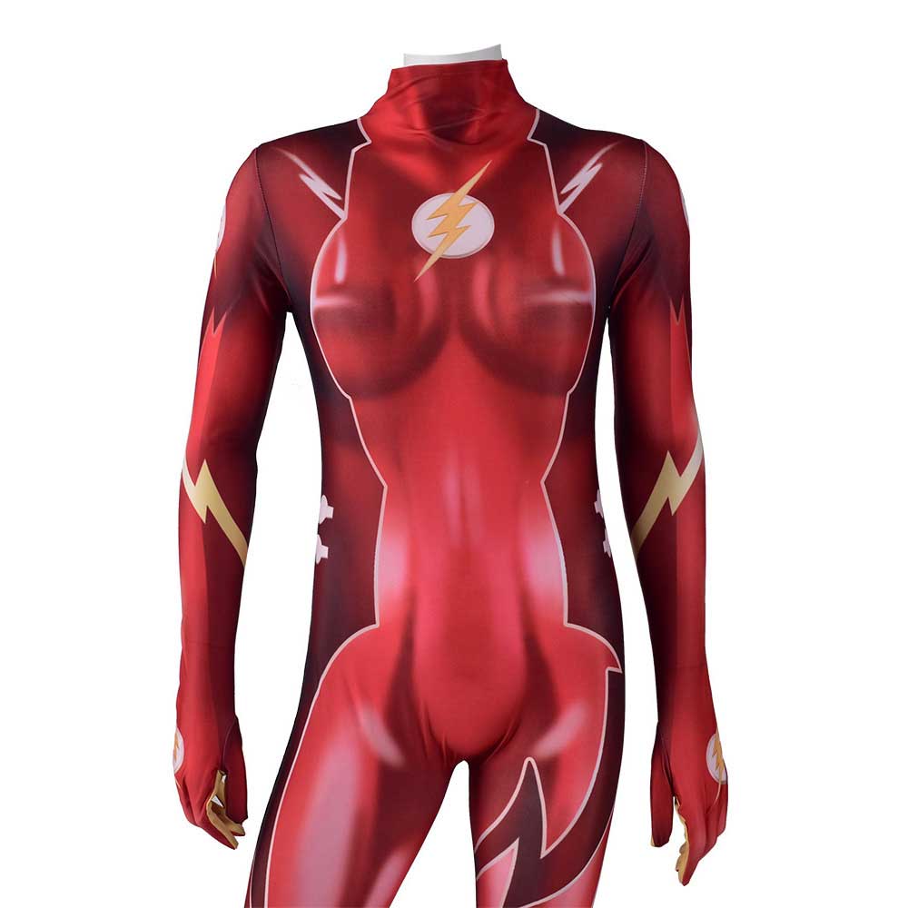 La mujer cosplay flash Impresión 3D Mujer super héroe Zentai