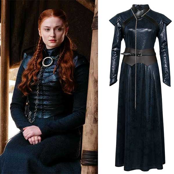 juego de tronos 8 sansa stark cosplay Trajes de disfraz de Halloween