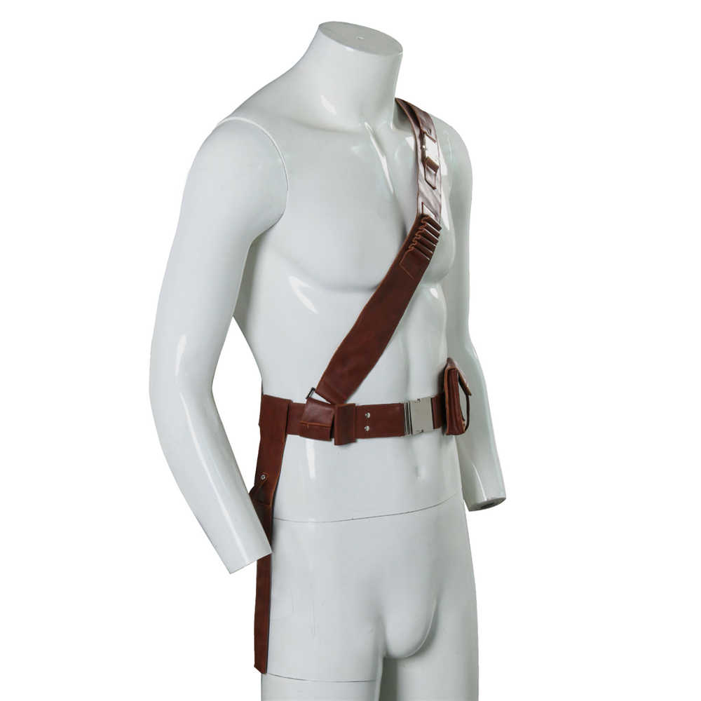 El cinturón de cuero de la PU Mandalorian 2 Star Warts Boba Fett Ajustable PU con los accesorios de la cospalia del regalo de bolsillo.