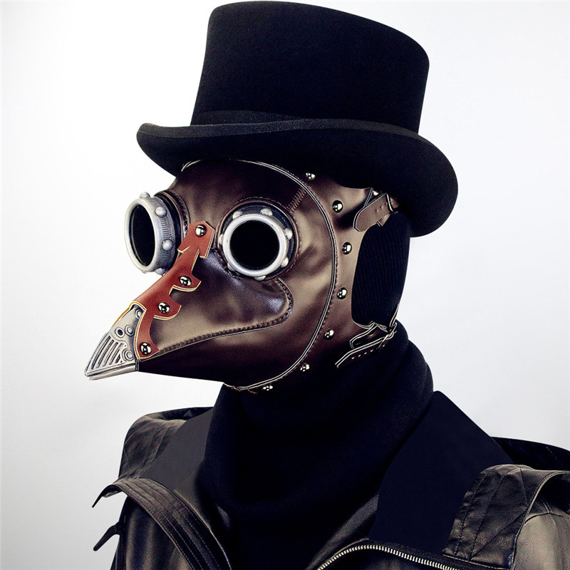 Steampunk Plague Mask Mascarilla Doctor Máscara de PU de cuero pájaro pájaro máscara gótico retro halloween cosplay accesorios masquerade máscaras de fiesta