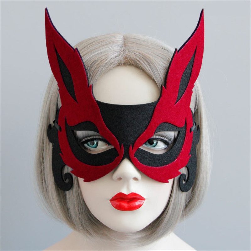 1 unid rojo sexy fox mascarilla media cara universal decoración de la cara cosplay carnaval máscara masquerade máscara halloween fiesta máscara