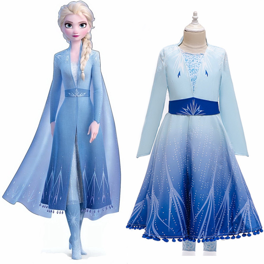 Frozen 2 princess kids elsa cosplay traje