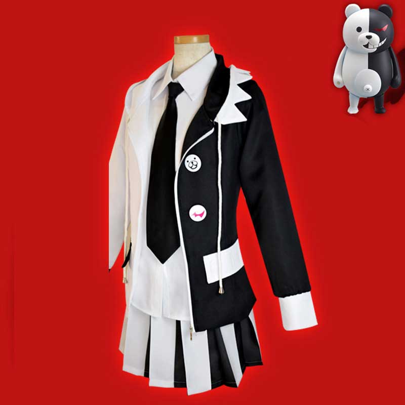 Anime DangAnronpa Monokuma Mujeres Cosplay Bead Black and White Bear