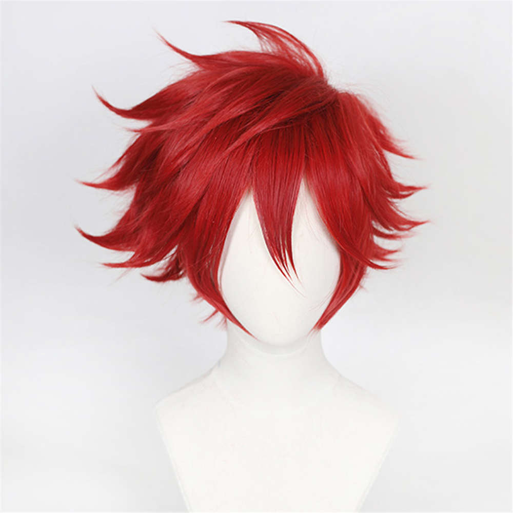 anime sk8 el infinito reki cosplay peluca rojo pelo rojo hombres rizado pelo halloween carnaval party props