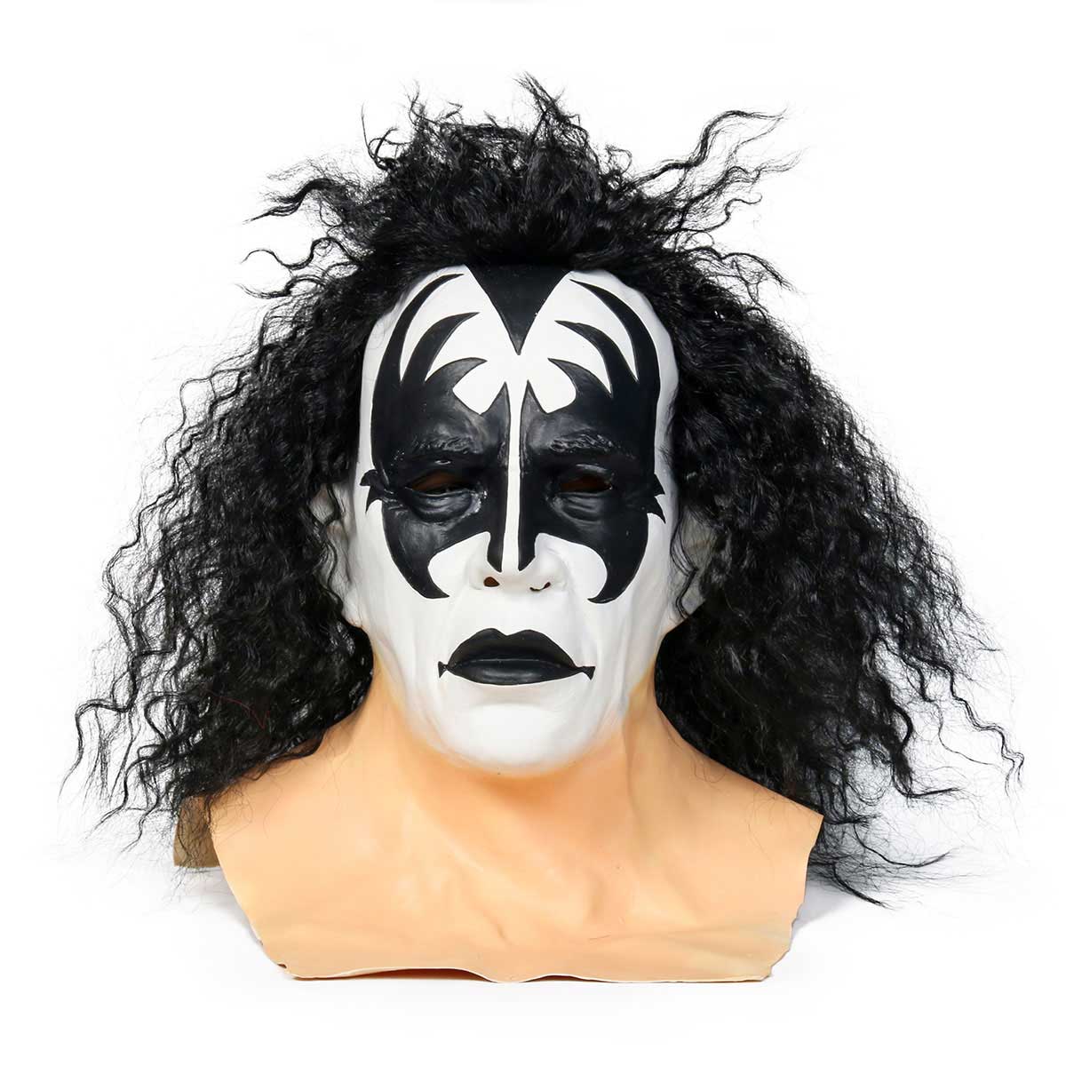 kiss genes simmons demonio máscara de látex halloween cosplay peluca carnaval masquerade accesorio prop