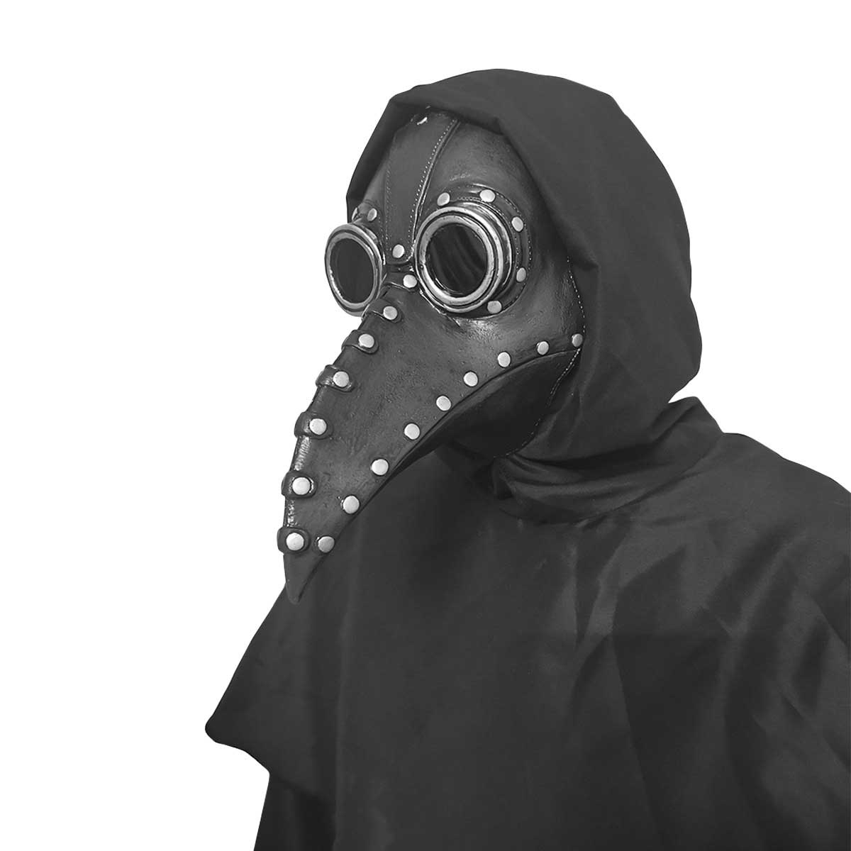 Doctor de la plaga Halloween Cosplay Cosplay Mascarilla Creepy Negro Death Birt Beak Costume Persona Props-