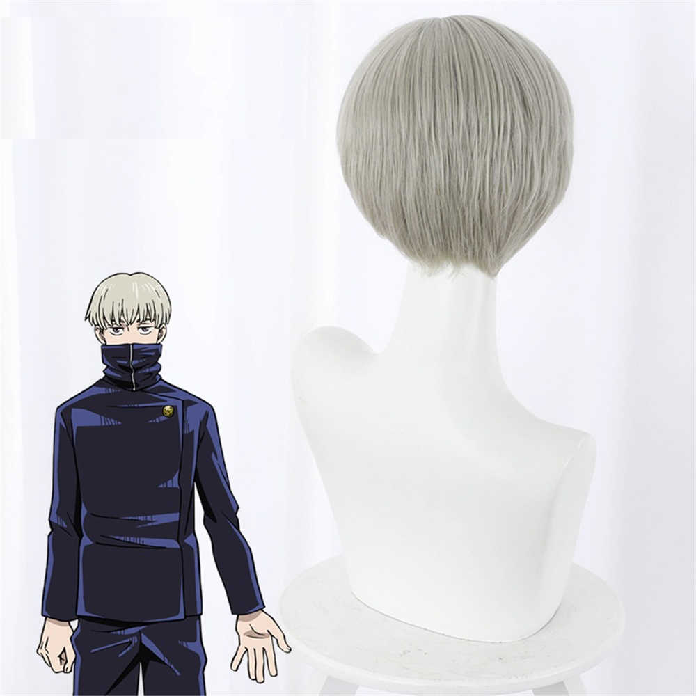 Anime Jujutsu Kaisen Cosplay Toge inumaki Peluncia de cabello Pelucas de disfraces con Cap-Atakerlama