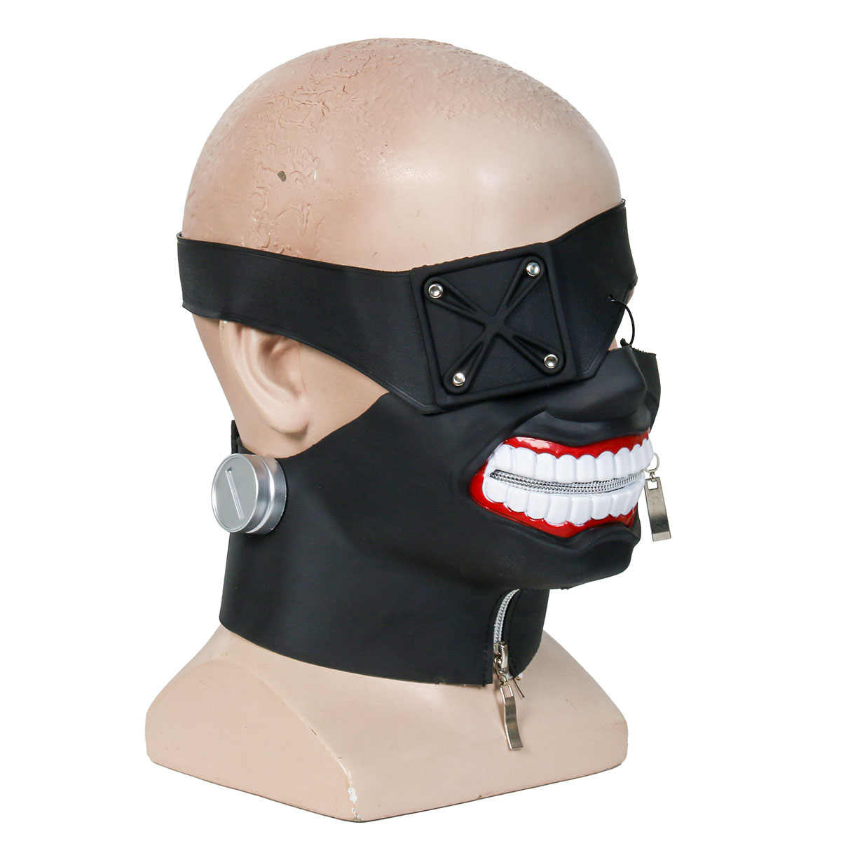 Kaneki Ken Halloween Cosplay Mascarillas de cara Anime Tokyo Ghoul Zipper Ciclismo Anti-polvo