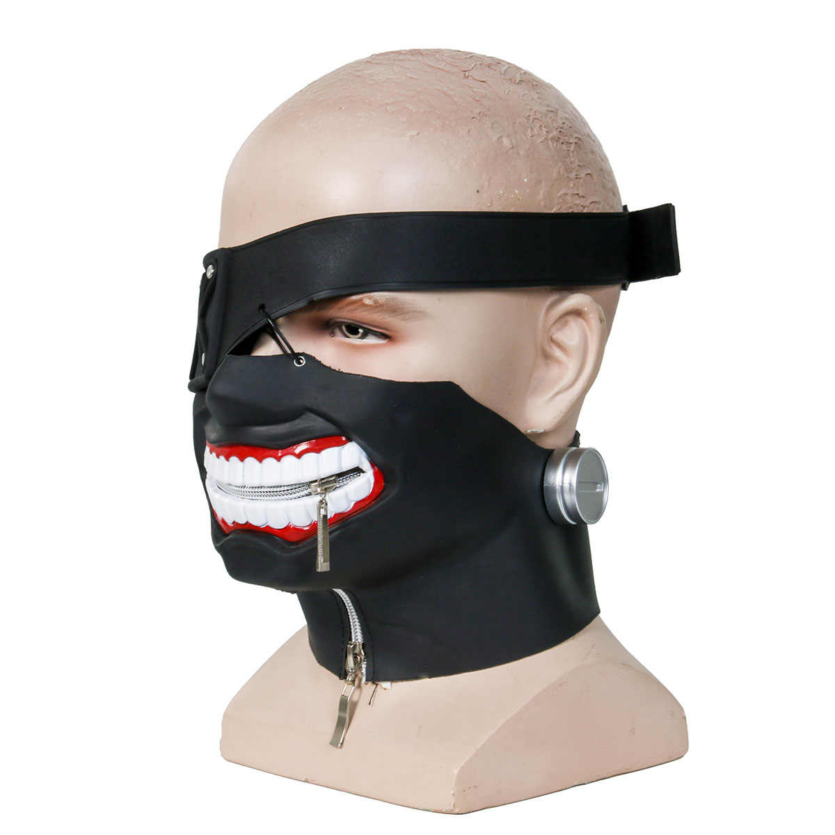 Anime Tokyo Ghoul 2 Kaneki Ken Mascarillas de la cara Latex Cosplay Ajustable Cosplay Máscaras Cool Máscaras de Halloween Party Props-Halloween