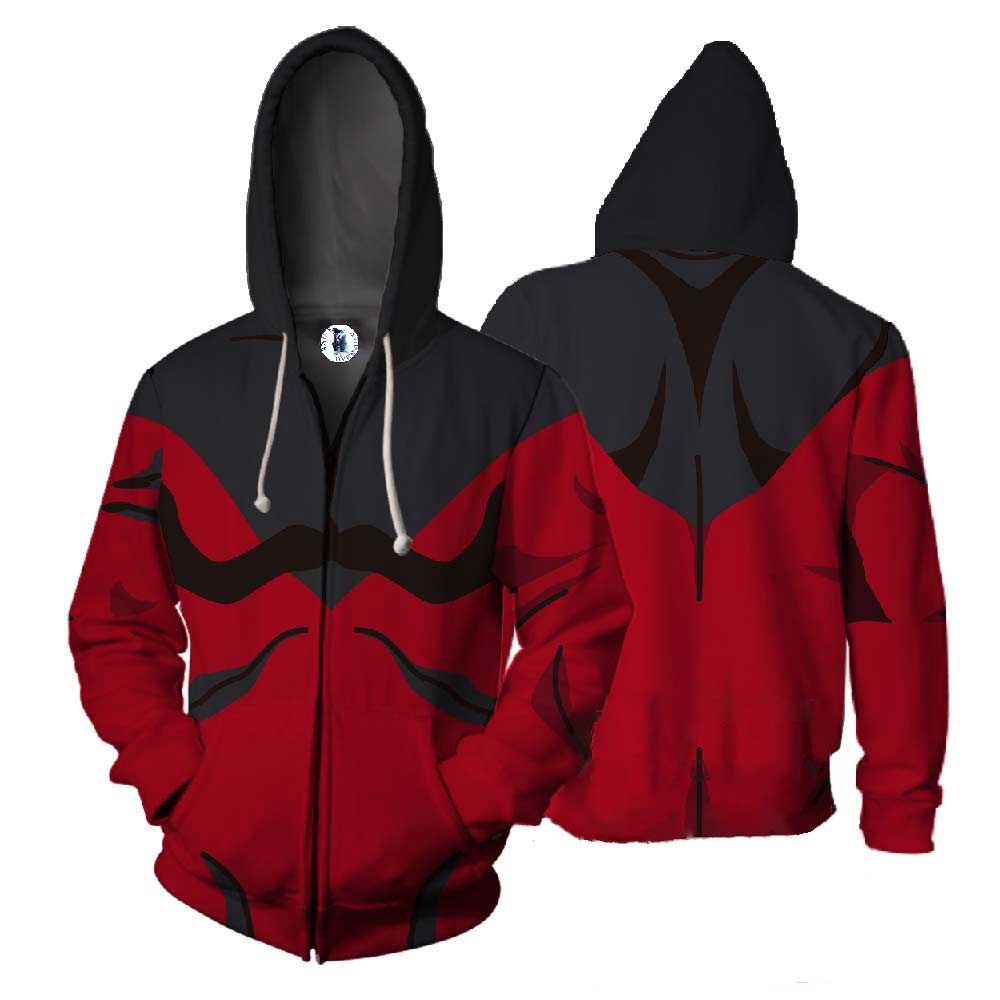 Anime Naruto Seal Zip Up Sudadera con capucha Casual Unisex Sudadera con Pockets 