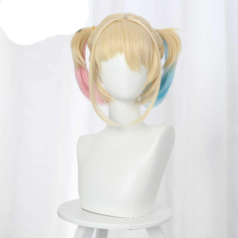 Película Pájaros de presa Harley Quinn Cosplay Wig Rubia Synthetic Hair DC Super Hero