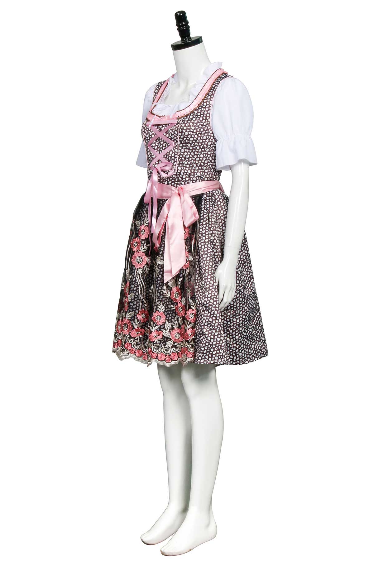 Vintage 80s 80s alemán Oktoberfest Vestido Vestido de Dirndl bordado floral |